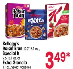 Jewel-Osco Kellogg's Raisin Bran. 7-16.1 oz.,. 12 Special K 9.6-13.1 oz or Extra Granola 11 oz offer