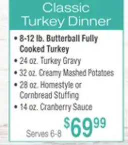Jewel-Osco Classic Turkey Dinner offer