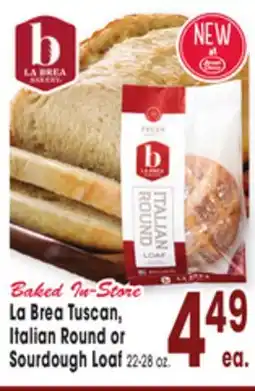 Jewel-Osco La Brea Tuscan, Italian Round or Sourdough Loaf offer