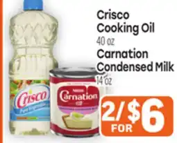 Tony’s Fresh Market Crisco Cooking Oil 40oz Carnation Condensed Milk 14oz offer
