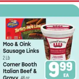 Tony’s Fresh Market Moo & Oink Sausage Links 2 Lb Corner Booth Italian Beef & Gravy 48 oz offer