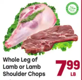 Tony’s Fresh Market Whole Leg of Lamb or Lamb Shoulder Chops offer