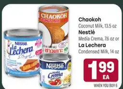 Tony’s Fresh Market Chaokoh Coconut Milk, 13.5oz Nestlé Media Crema, 7.6oz or La Lechera Condensed Milk, 14oz offer