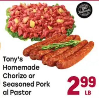 Tony’s Fresh Market Tony's Homemade Chorizo or Seasoned Pork al Pastor offer