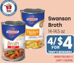 Tony’s Fresh Market Swanson Broth offer