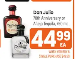 Tony’s Fresh Market Don Julio 70th Anniversary or Añejo Tequila, 750mL offer