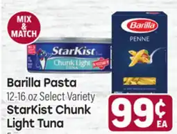 Tony’s Fresh Market Barilla Pasta 12-16oz Select Variety StarKist Chunk Light Tuna 5oz offer
