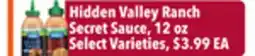 Tony’s Fresh Market Hidden Valley Ranch Secret Sauce offer