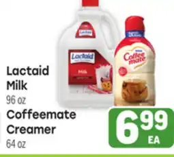Tony’s Fresh Market Lactaid Milk 96oz Coffeemate Creamer 64oz offer