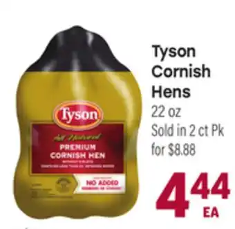 Tony’s Fresh Market Tyson Cornish Hens offer