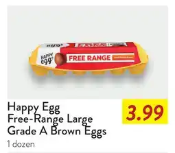 Fresh Thyme Happy Egg Free-Range Large Grade A Brown Eggs offer