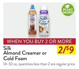 Fresh Thyme Silk Almond Creamer or Cold Foam offer