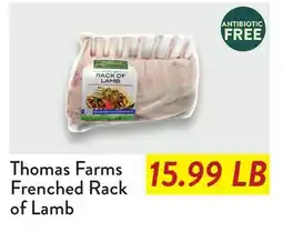 Fresh Thyme Thomas Farms Frenched Rack of Lamb offer