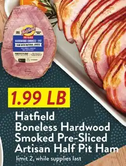 Fresh Thyme Hatfield Boneless Hardwood Smoked Pre-Sliced Artisan Half Pit Ham offer