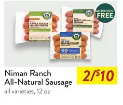 Fresh Thyme Niman Ranch All-Natural Sausage offer