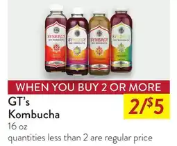 Fresh Thyme GT's Kombucha offer