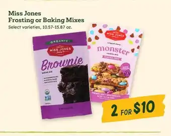 Sprouts Farmers Market Miss Jones Frosting or Baking Mixes offer