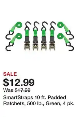 Tractor Supply Company SmartStraps 10 ft. Padded Ratchets, 500 lb., Green, 4 pk offer