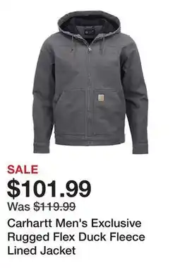 Tractor Supply Company Carhartt Men's Exclusive Rugged Flex Duck Fleece Lined Jacket offer