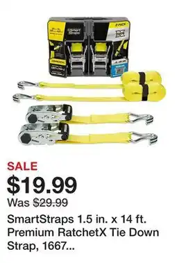 Tractor Supply Company SmartStraps 1.5 in. x 14 ft. Premium RatchetX Tie Down Strap, 1667 lb., Yellow, 2 pk offer