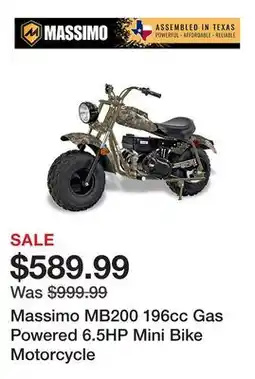 Tractor Supply Company Massimo MB200 196cc Gas Powered 6.5HP Mini Bike Motorcycle offer