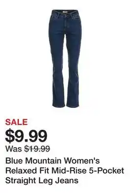 Tractor Supply Company Blue Mountain Women's Relaxed Fit Mid-Rise 5-Pocket Straight Leg Jeans offer