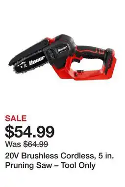 Harbor Freight Tools 20V Brushless Cordless, 5 in. Pruning Saw – Tool Only offer