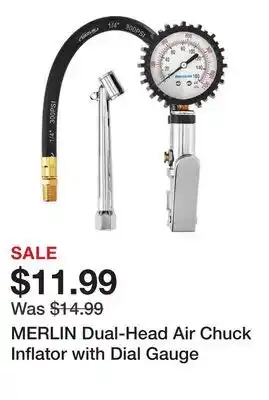 Harbor Freight Tools MERLIN Dual-Head Air Chuck Inflator with Dial Gauge offer