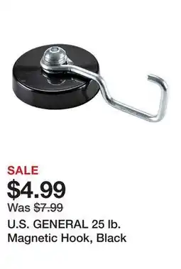 Harbor Freight Tools U.S. GENERAL 25 lb. Magnetic Hook, Black offer