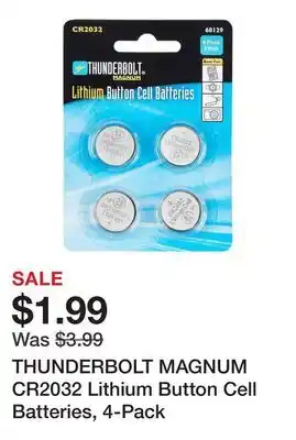 Harbor Freight Tools THUNDERBOLT MAGNUM CR2032 Lithium Button Cell Batteries, 4-Pack offer