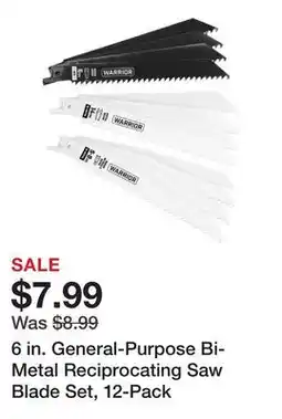 Harbor Freight Tools 6 in. General-Purpose Bi-Metal Reciprocating Saw Blade Set, 12-Pack offer