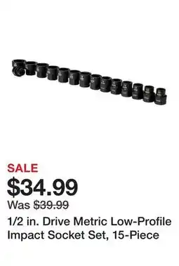 Harbor Freight Tools 1/2 in. Drive Metric Low-Profile Impact Socket Set, 15-Piece offer