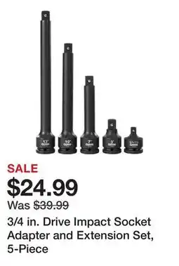 Harbor Freight Tools 3/4 in. Drive Impact Socket Adapter and Extension Set, 5-Piece offer