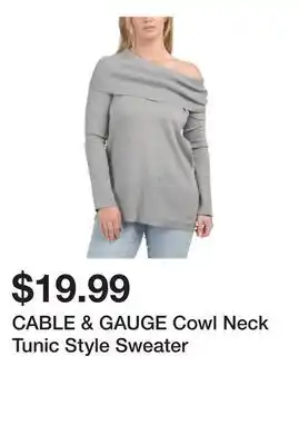 Marshalls CABLE & GAUGE Cowl Neck Tunic Style Sweater offer