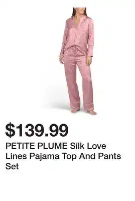 Marshalls PETITE PLUME Silk Love Lines Pajama Top And Pants Set offer