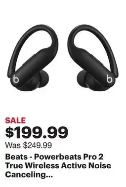 Best Buy Beats - Powerbeats Pro 2 True Wireless Active Noise Canceling Earbuds - Jet Black offer