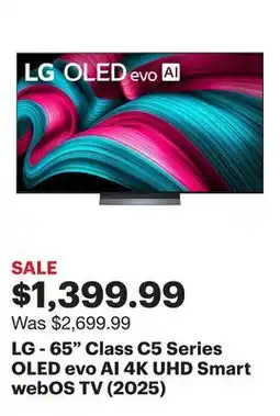 Best Buy LG - 65 Class C5 Series OLED evo AI 4K UHD Smart webOS TV (2025) offer