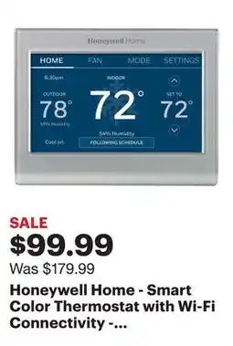 Best Buy Honeywell Home - Smart Color Thermostat with Wi-Fi Connectivity - Silver offer