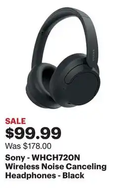 Best Buy Sony - WHCH720N Wireless Noise Canceling Headphones - Black offer