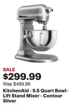 Best Buy KitchenAid - 5.5 Quart Bowl-Lift Stand Mixer - Contour Silver offer