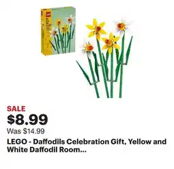 Best Buy LEGO - Daffodils Celebration Gift, Yellow and White Daffodil Room Decor 40747 offer