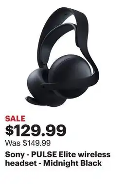 Best Buy Sony - PULSE Elite wireless headset - Midnight Black offer