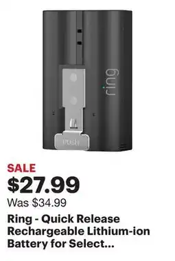 Best Buy Ring - Quick Release Rechargeable Lithium-ion Battery for Select Devices offer