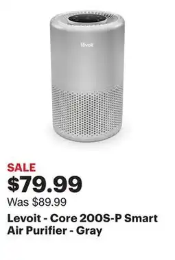 Best Buy Levoit - Core 200S-P Smart Air Purifier - Gray offer