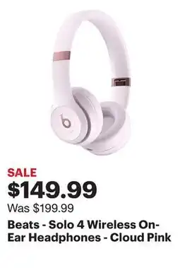 Best Buy Beats - Solo 4 Wireless On-Ear Headphones - Cloud Pink offer