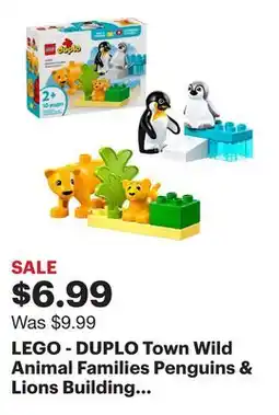 Best Buy LEGO - DUPLO Town Wild Animal Families Penguins & Lions Building Toy 10442 offer