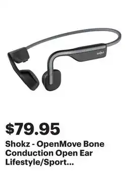 Best Buy Shokz - OpenMove Bone Conduction Open Ear Lifestyle/Sport Headphones - Gray offer