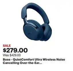 Best Buy Bose - QuietComfort Ultra Wireless Noise Cancelling Over-the-Ear Headphones - Lunar Blue offer