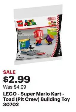 Best Buy LEGO - Super Mario Kart - Toad (Pit Crew) Building Toy 30702 offer