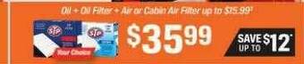AutoZone Oil + Oil Filter + Air Or Cabin Air Filter offer